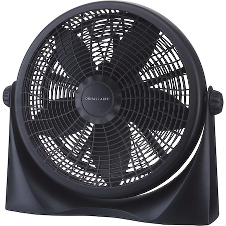 Denali Aire Air Circulator Fan, 20 in Blade Dia, 3-Speed, Black 1DAFCR20